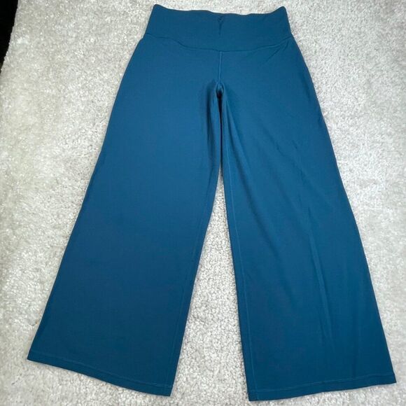 Athleta Elation Wide Leg Flare Pant Teal Blue Large Petite - Picture 2 of 8